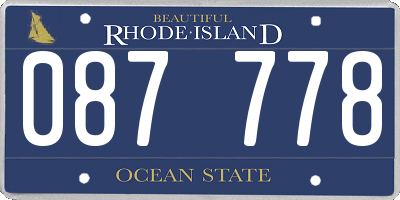 RI license plate 087778