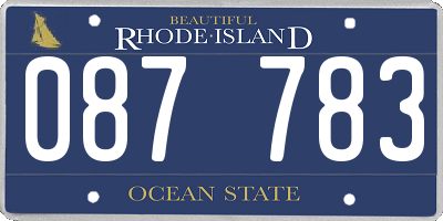 RI license plate 087783