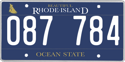 RI license plate 087784