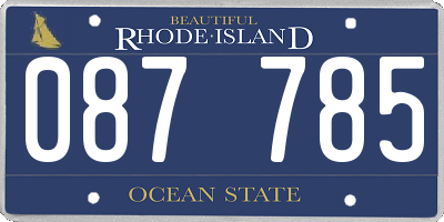 RI license plate 087785