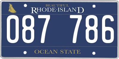 RI license plate 087786