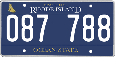 RI license plate 087788
