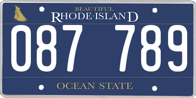 RI license plate 087789