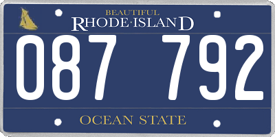 RI license plate 087792