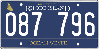 RI license plate 087796