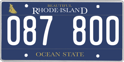 RI license plate 087800