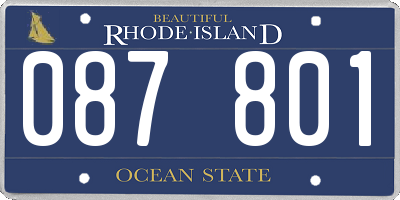 RI license plate 087801