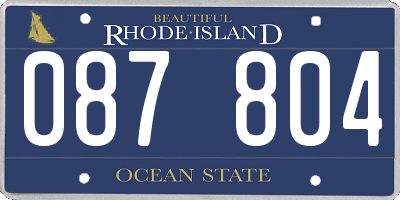 RI license plate 087804