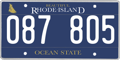 RI license plate 087805
