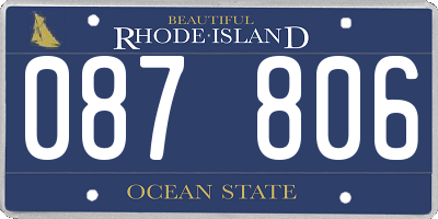 RI license plate 087806
