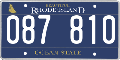 RI license plate 087810