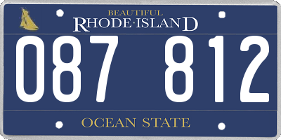 RI license plate 087812