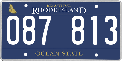 RI license plate 087813