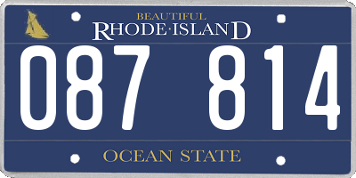 RI license plate 087814