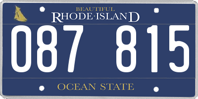 RI license plate 087815