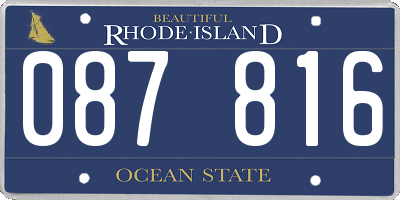 RI license plate 087816