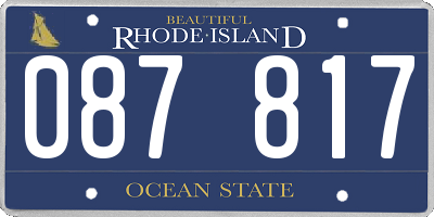 RI license plate 087817