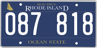 RI license plate 087818