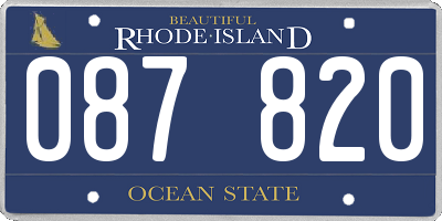 RI license plate 087820