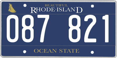 RI license plate 087821