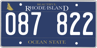RI license plate 087822