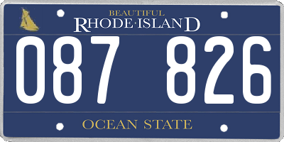 RI license plate 087826