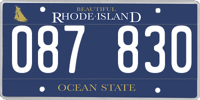 RI license plate 087830