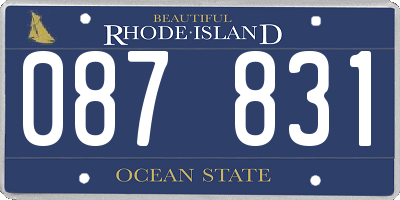 RI license plate 087831