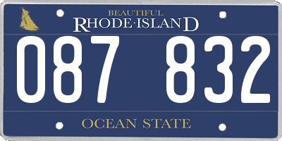 RI license plate 087832