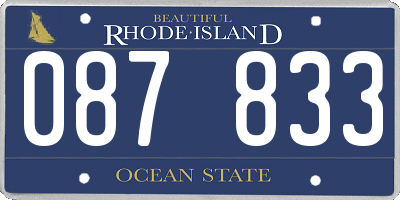 RI license plate 087833