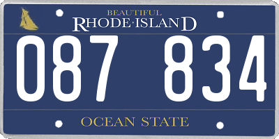 RI license plate 087834