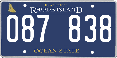 RI license plate 087838