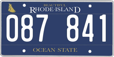 RI license plate 087841
