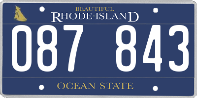 RI license plate 087843