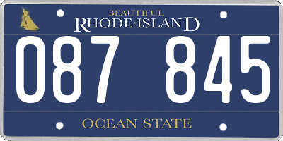RI license plate 087845