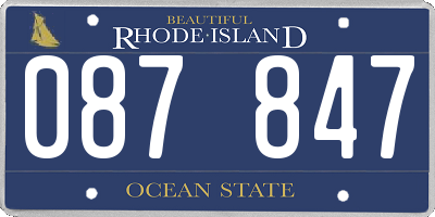 RI license plate 087847