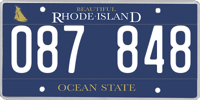 RI license plate 087848