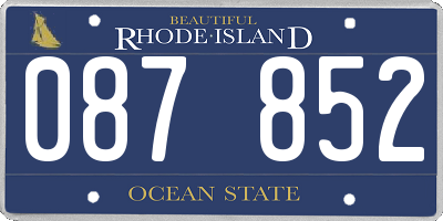 RI license plate 087852