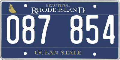 RI license plate 087854