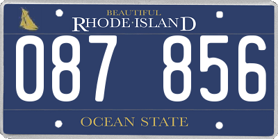 RI license plate 087856