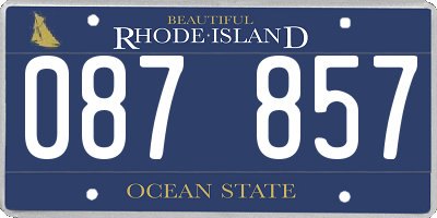 RI license plate 087857