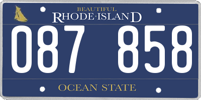 RI license plate 087858