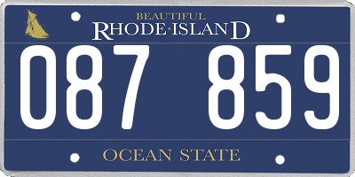 RI license plate 087859