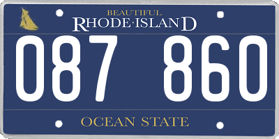 RI license plate 087860