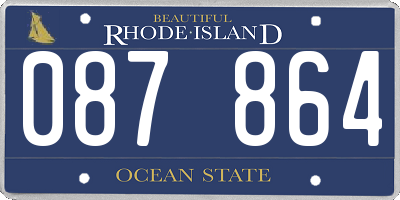 RI license plate 087864