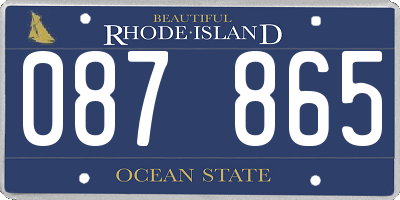 RI license plate 087865