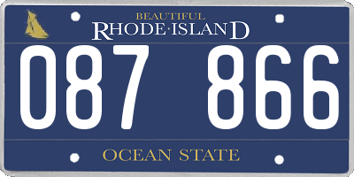 RI license plate 087866