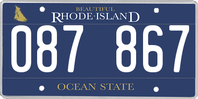 RI license plate 087867