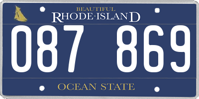 RI license plate 087869