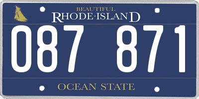 RI license plate 087871